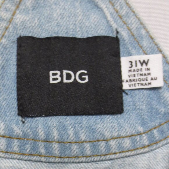 NWT BDG-URBAN OUTFITTERS mens OVERALLS distressed BLUE denim JEANS - Picture 9 of 16
